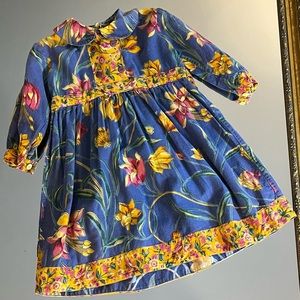 Gorgeous Vintage 90s Cornelloki Fall Floral Prairie School Dress SZ3 Cottagecore